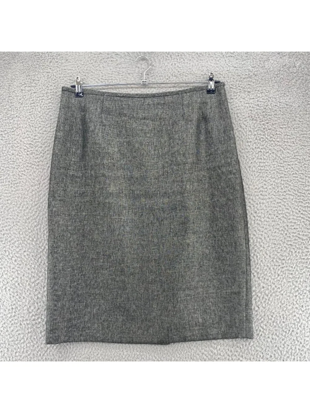 Le Suit Skirt Womens 12 Gray Silver Pencil Straight Knee Length Office Career